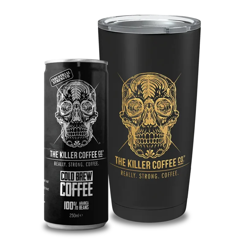 canned cold brew coffee double walled tumbler bundle
