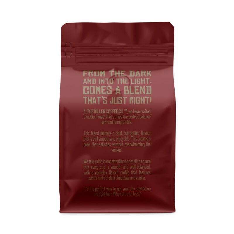 Killer Coffee Medium Blend 200g bag back