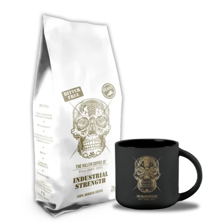 industrial strength killer coffee black coffee mug ceramic bundle