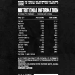 cold brew canned coffee nutritional information label