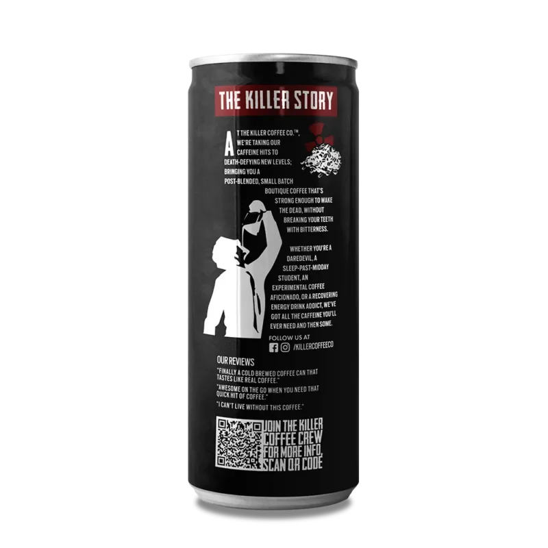 cold brew canned coffee back label