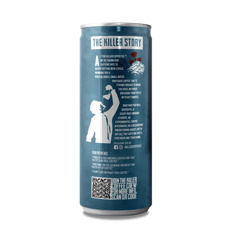 oat milk latte cold brew canned coffee back label